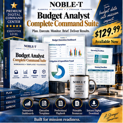 Noble-T Budget Analyst Complete Command Suite premium digital product flyer