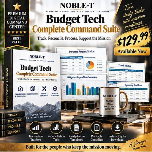 Noble-T Budget Tech Complete Command Suite premium digital product flyer