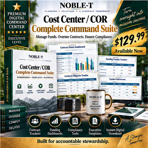 Noble-T Cost Center Manager COR Complete Command Suite premium digital product flyer