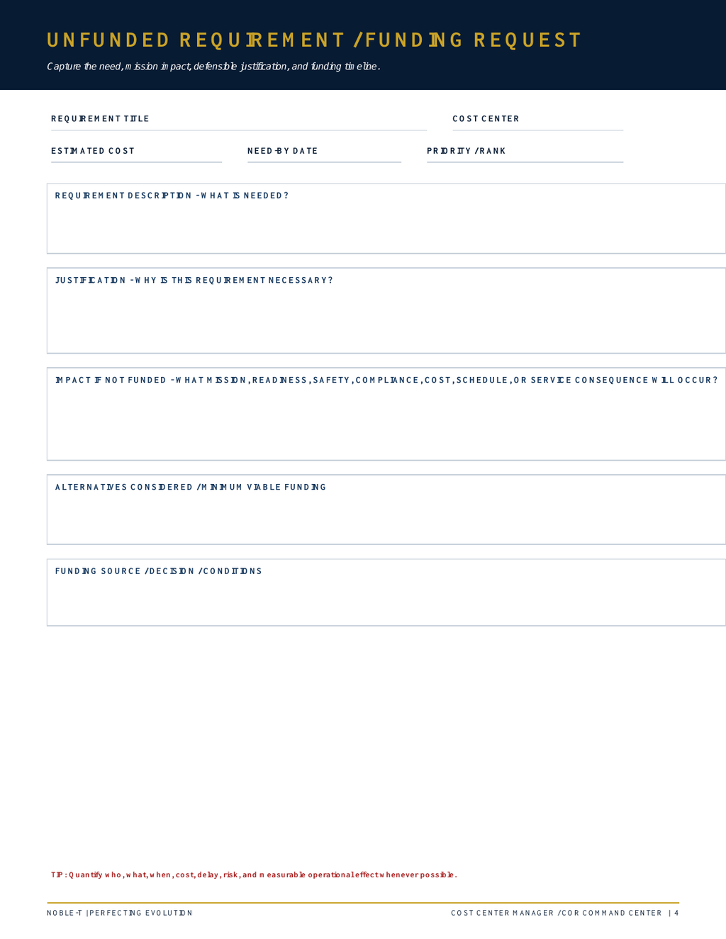 Executive funding review printable
