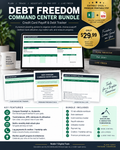 Debt Freedom Command Center Bundle digital product flyer