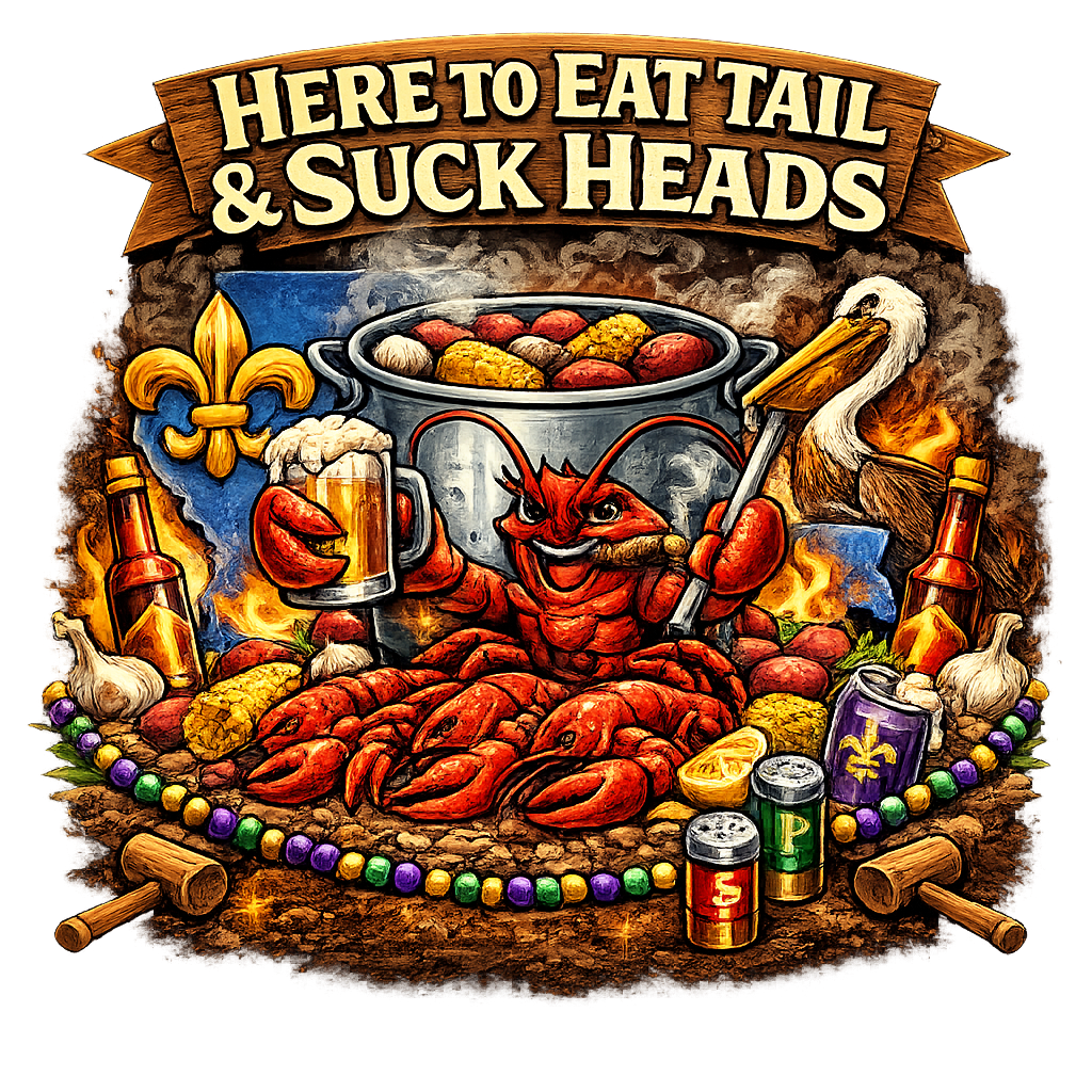 Louisiana crawfish and pelican shirt design