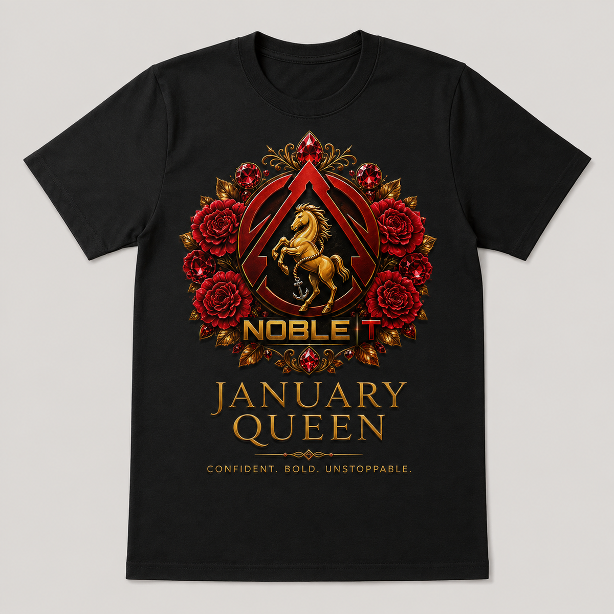 January Queen finished shirt mockup