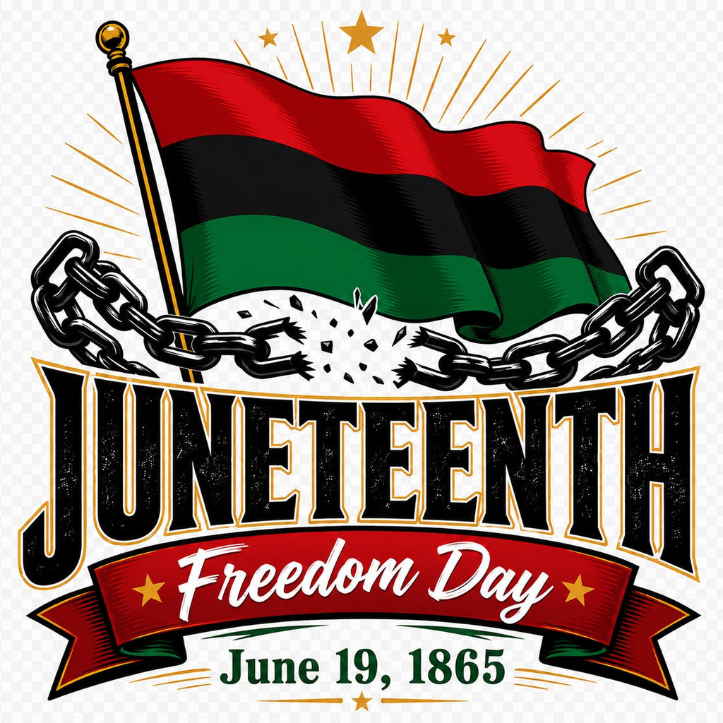 Juneteenth red black green flag custom design example