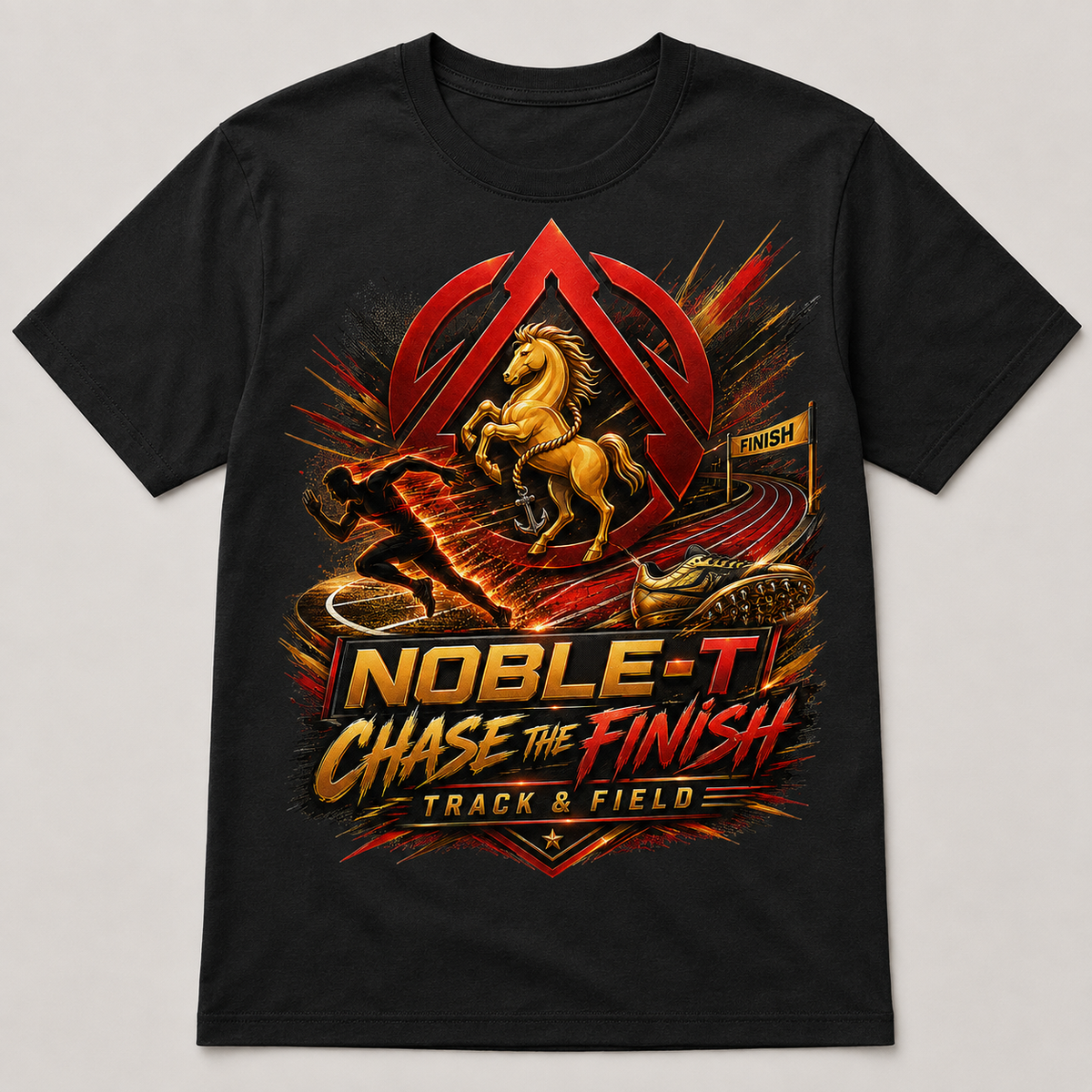 Noble-T Chase the Finish finished shirt mockup