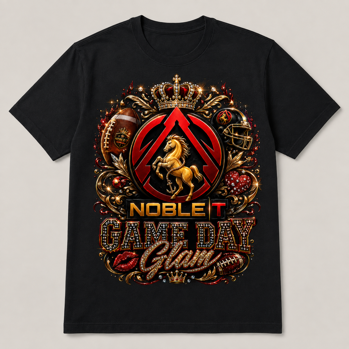 Noble-T Game Day Glam finished shirt mockup
