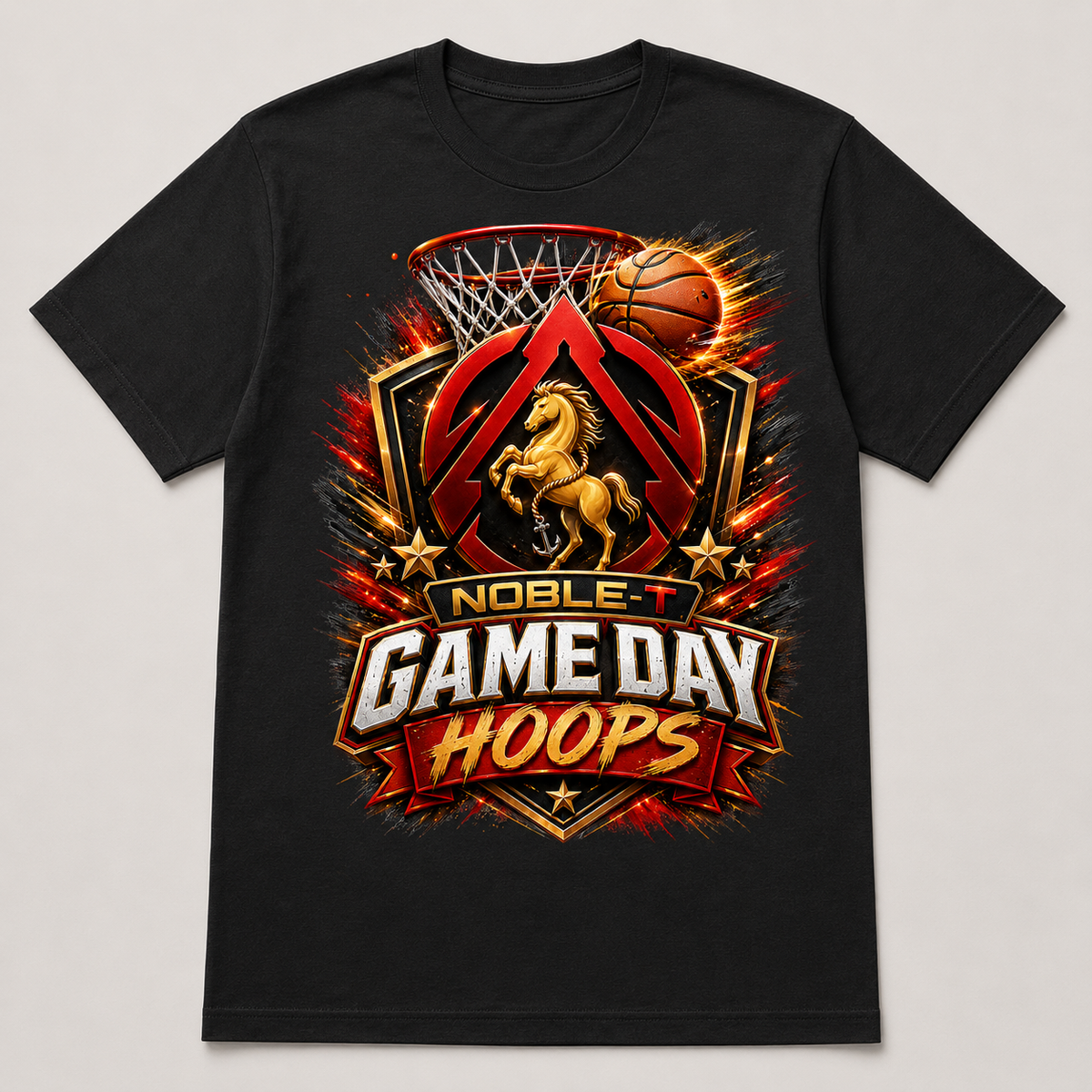 Noble-T Game Day Hoops finished shirt mockup