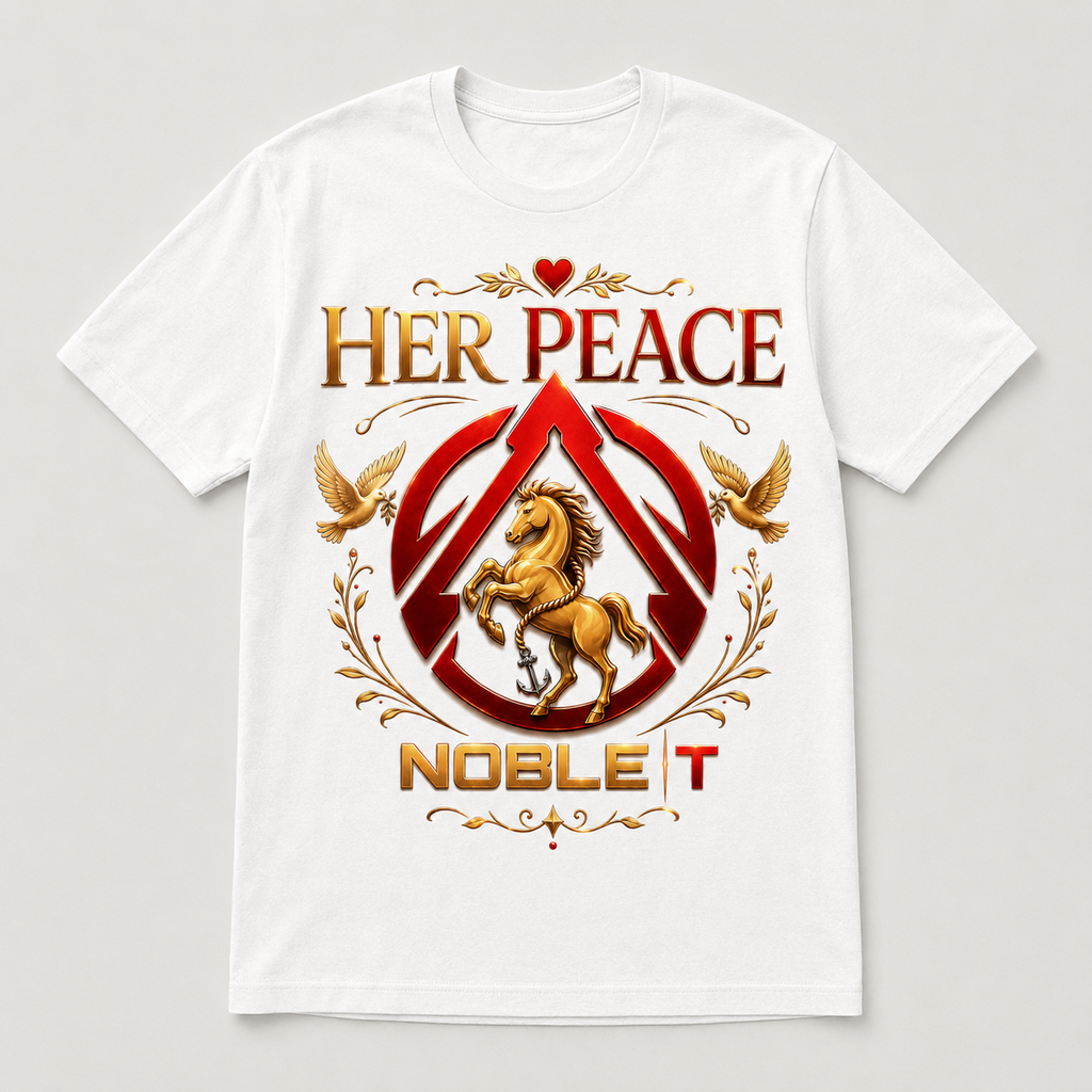 Noble-T Her Peace finished shirt mockup