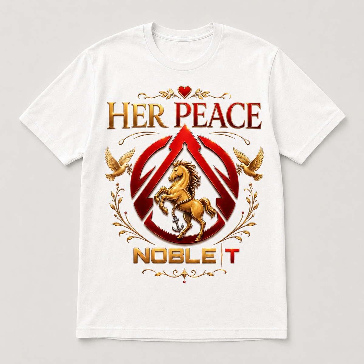 Noble-T Her Peace finished shirt mockup