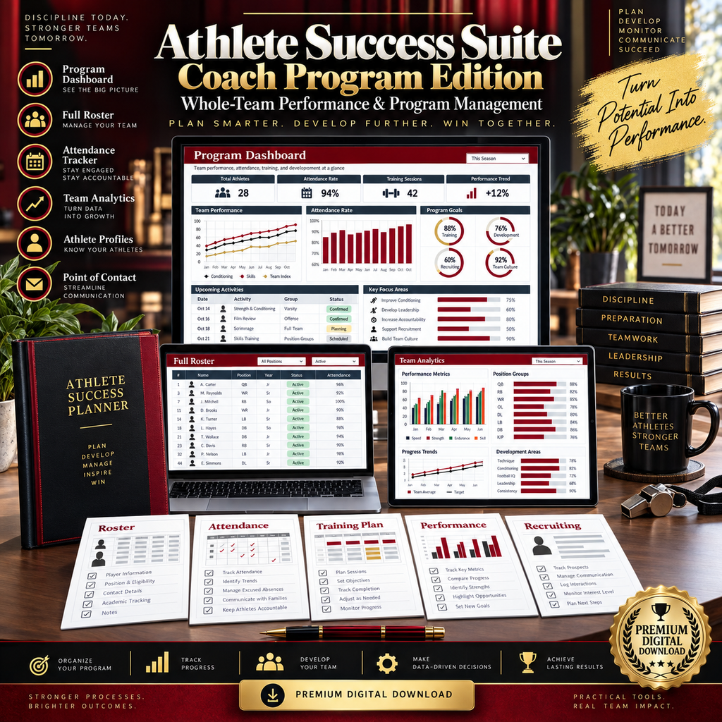 Athlete Success Suite Coach Program Edition premium crimson and gold cover