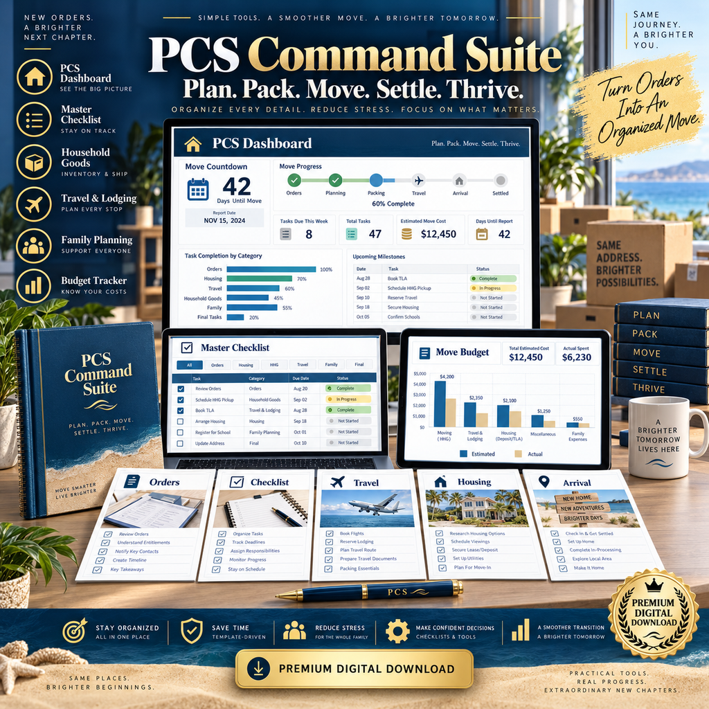 PCS Command Suite premium coastal blue and gold cover