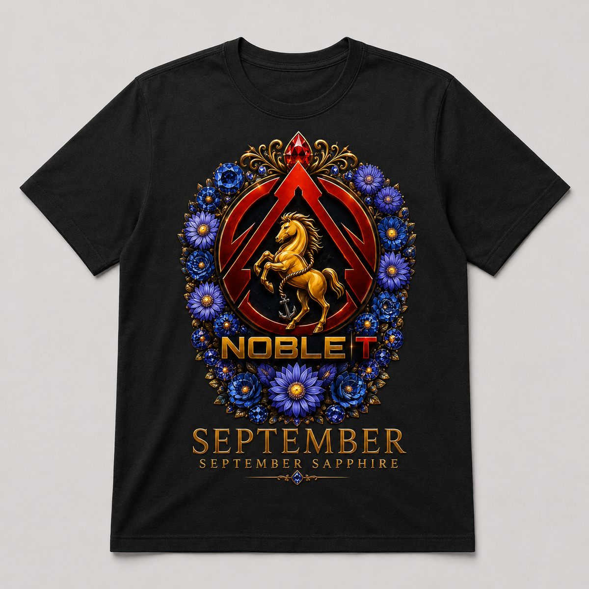 September Sapphire finished shirt mockup